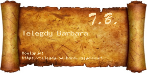 Telegdy Barbara névjegykártya